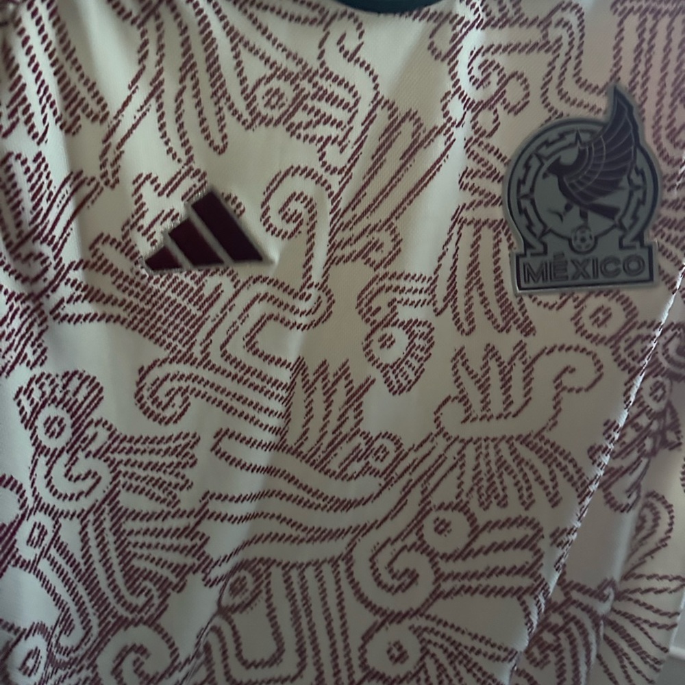 Adidas Cream and Maroon Mexico Jersey